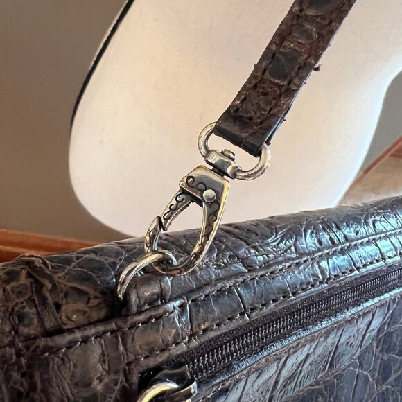 Brighton Gray Leather Embossed Wallet/Crossbody - Picture 8 of 9